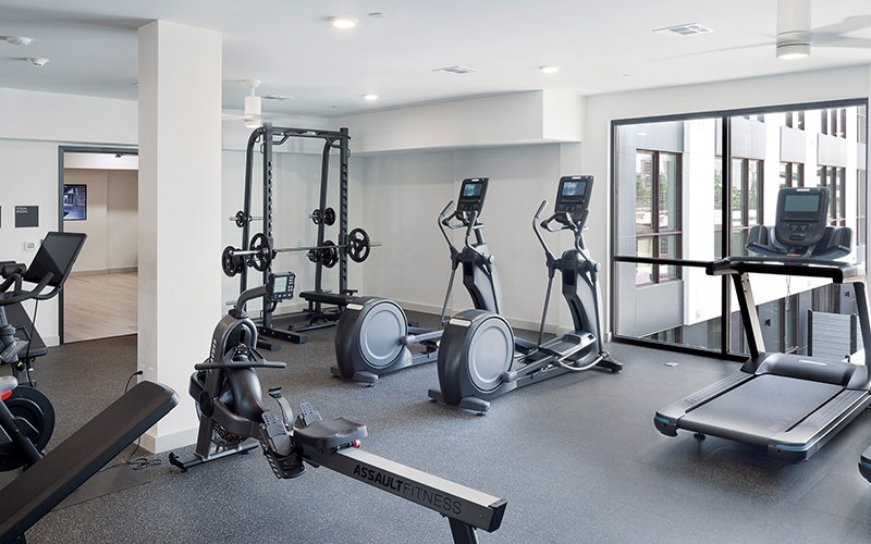 Fitness Center with Attached Yoga & Spin Rooms