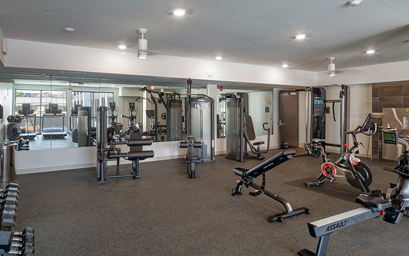 Fitness Center with Attached Yoga & Spin Rooms