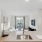 Two bedroom floor plan with a view of the living room and bedrooms on either side.